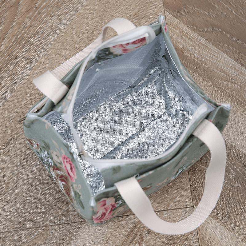 ランチバッグ 花柄二段式保冷ランチバッグ