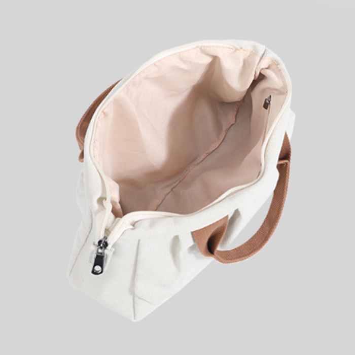 女性用小型帆布製手提げランチバッグ