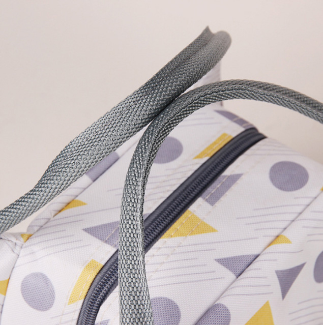 保冷保温ランチバッグ 幾何学模様 防水 男女兼用