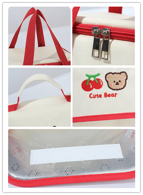 可愛いくま柄弁当袋 大容量保冷ランチバッグ