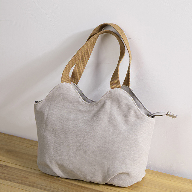 シンプル帆布ミニトート ランチバッグ 手提げ