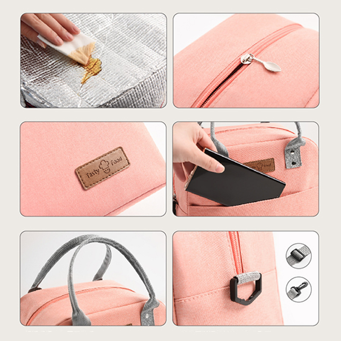 5色展開ショルダー付き保冷保温ランチバッグ