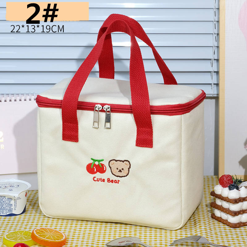 可愛いくま柄弁当袋 大容量保冷ランチバッグ