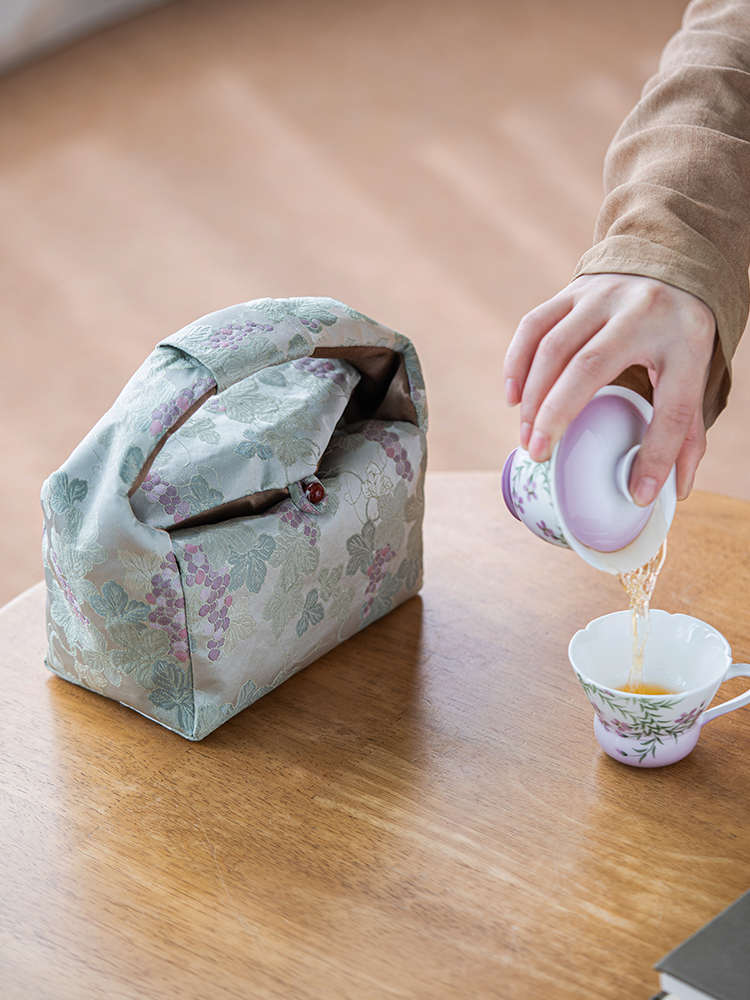 ランチバッグ 花唐草 結び袋