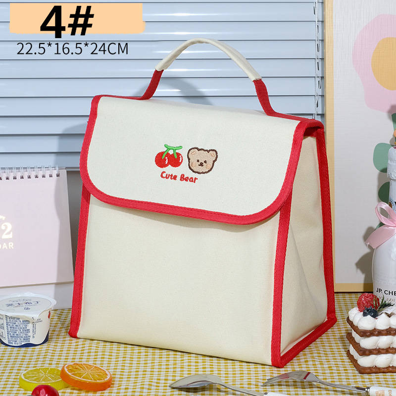 可愛いくま柄弁当袋 大容量保冷ランチバッグ