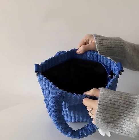 コーデュロイ ミニトートバッグ 手提げ ショルダー 二way ランチバッグ