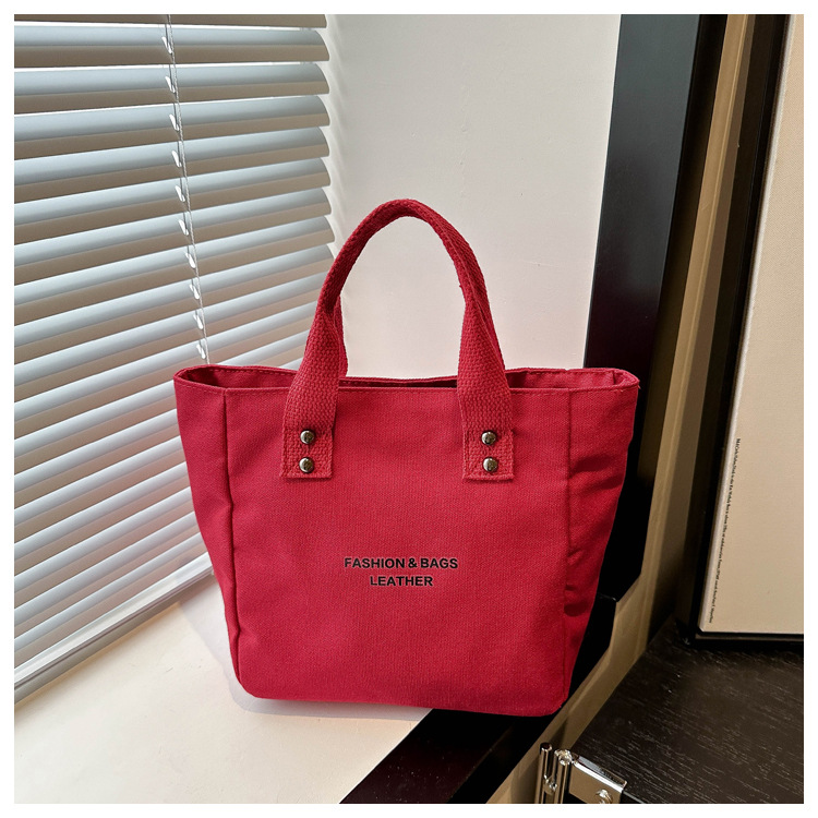 レディース キャンバス ランチバッグ 手提げ 黒 白 無地