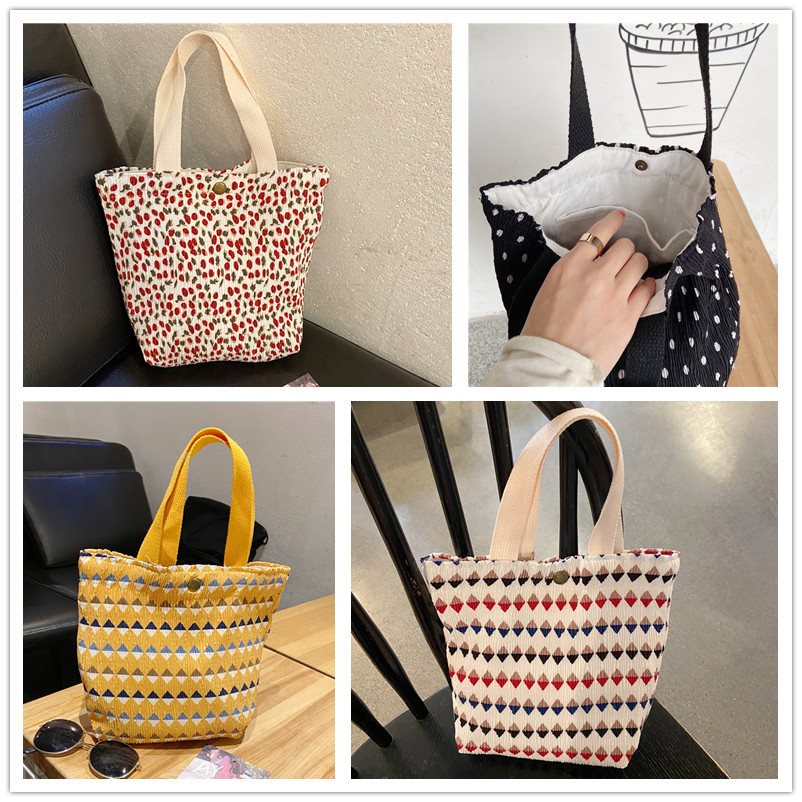 おしゃれ柄ランチバッグ 大容量お弁当袋 多用途トートバッグ