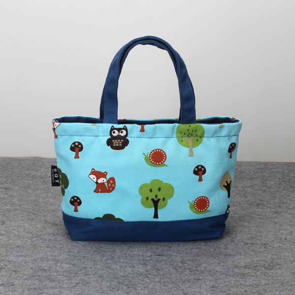 花柄巾着型ランチバッグ 女性用弁当袋