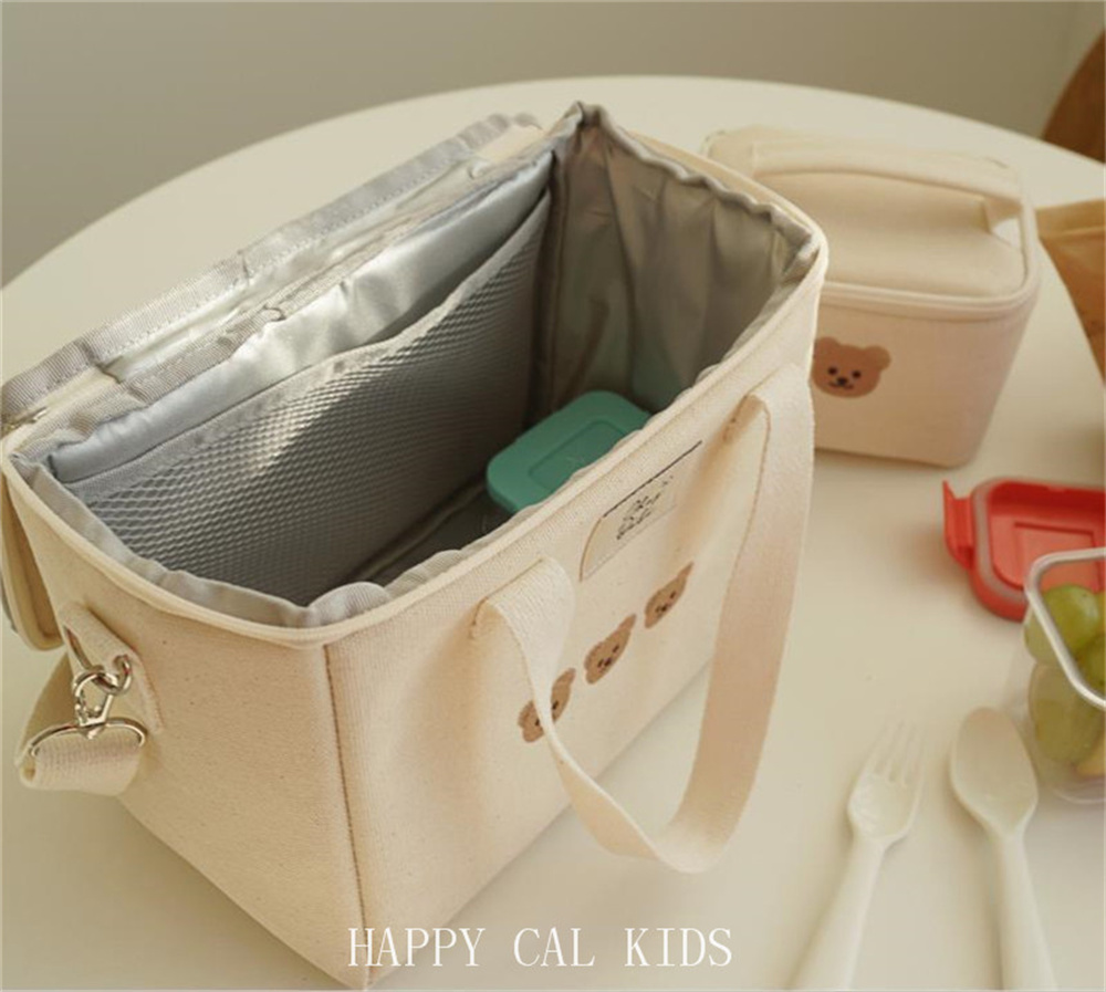 可愛いくま柄保冷ランチバッグ斜め掛けマザーバッグ