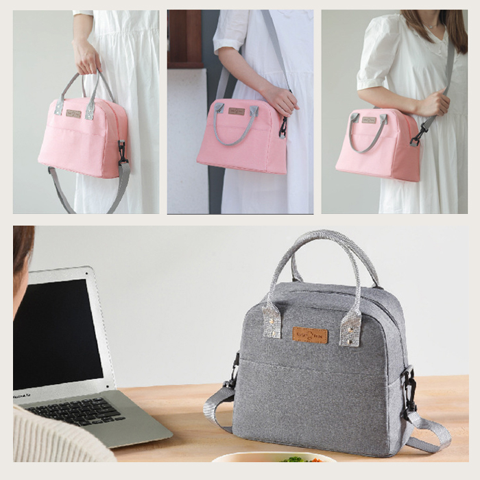 5色展開ショルダー付き保冷保温ランチバッグ