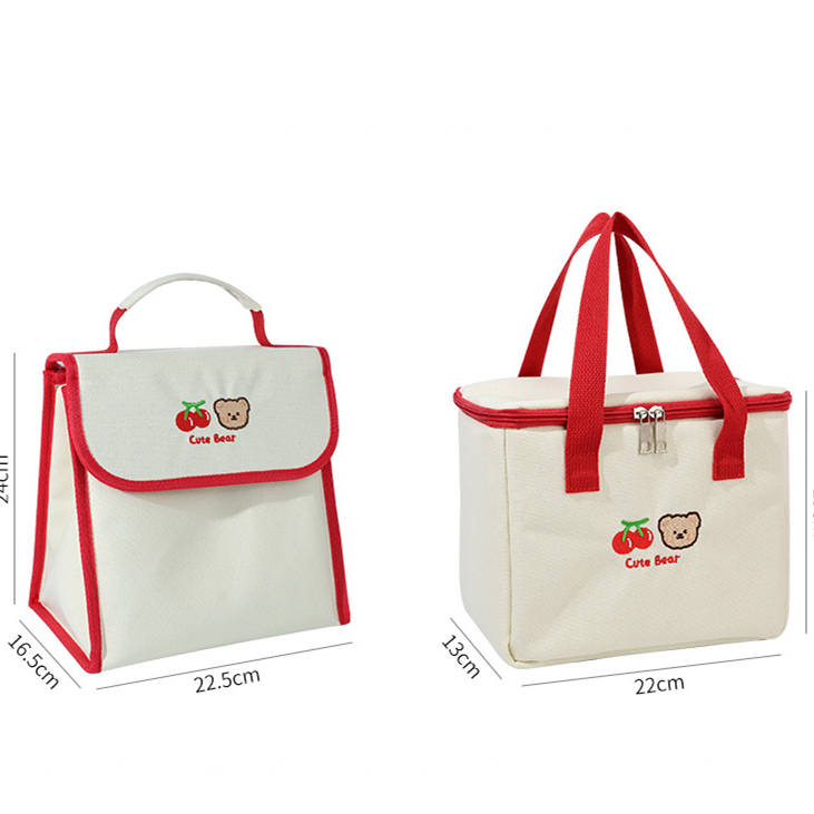 可愛いくま柄弁当袋 大容量保冷ランチバッグ