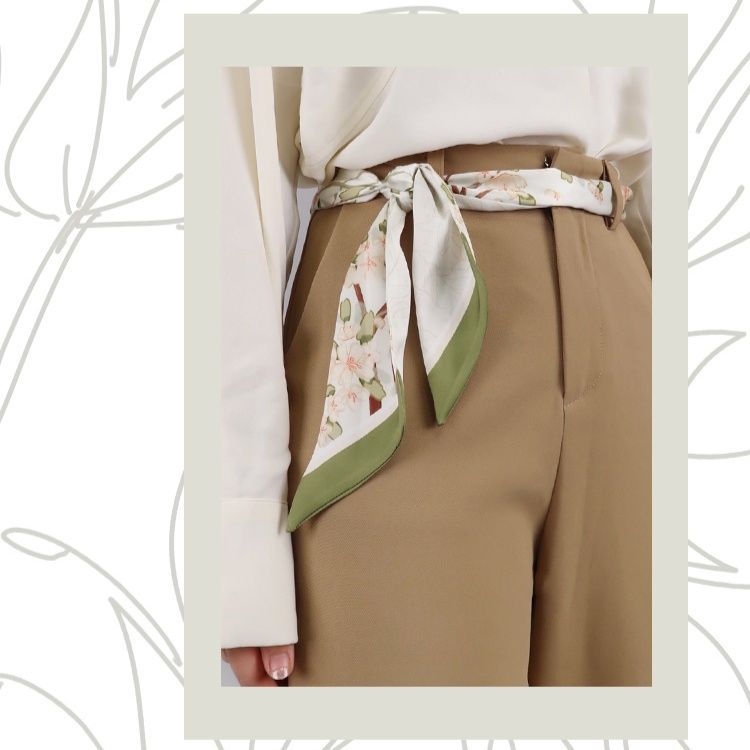 スカーフ 桜の花びら舞い踊る上品な絹製スカーフ