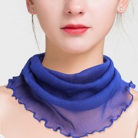 スカーフ シルク風スカラップ縁取り首元スカーフ