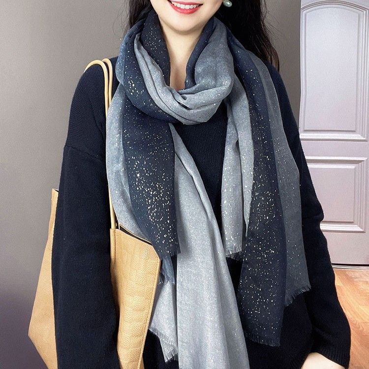 スカーフ 星空模様の大判スカーフ