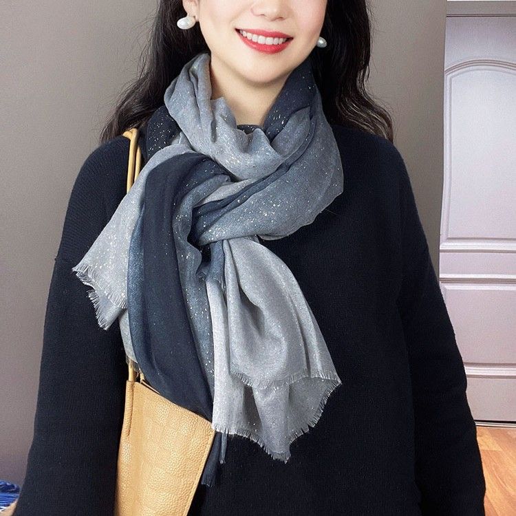 スカーフ 星空模様の大判スカーフ
