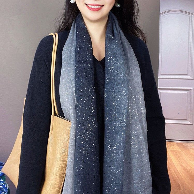 スカーフ 星空模様の大判スカーフ