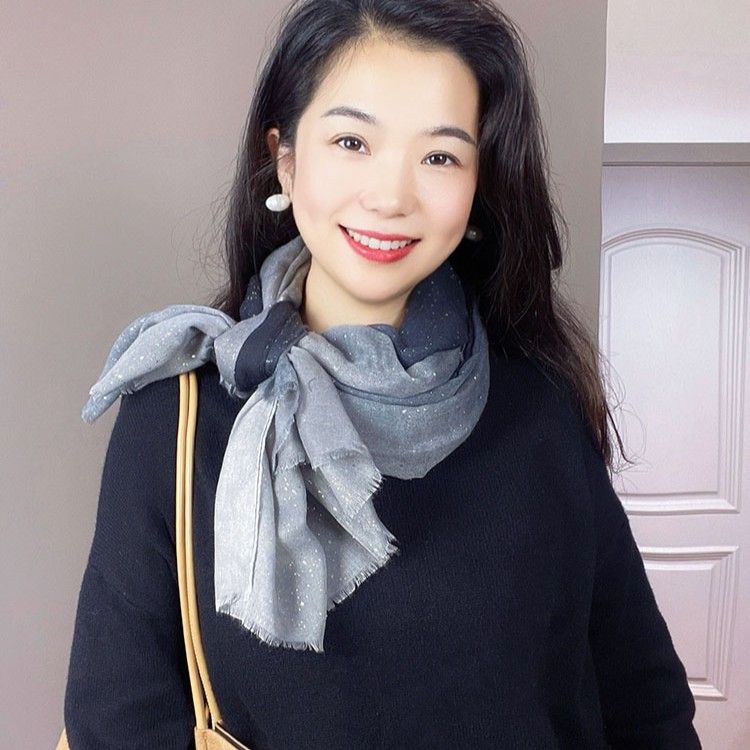 スカーフ 星空模様の大判スカーフ