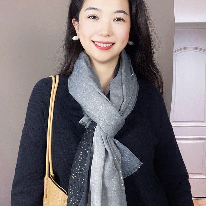 スカーフ 星空模様の大判スカーフ