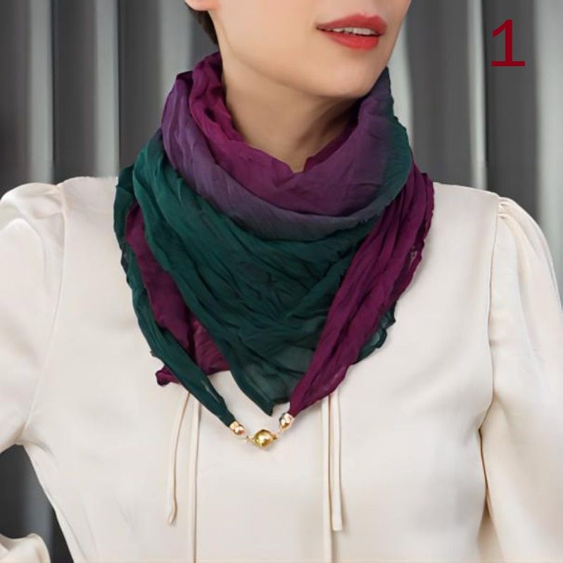 スカーフ プリーツ加工エレガントスカーフ