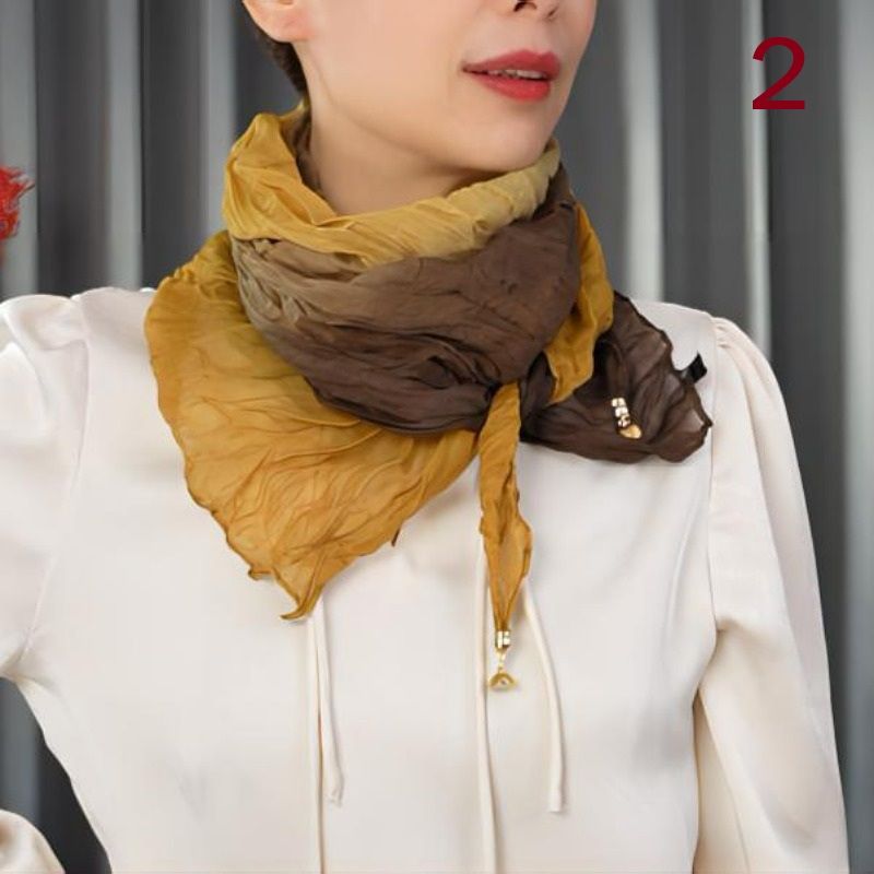 スカーフ プリーツ加工エレガントスカーフ