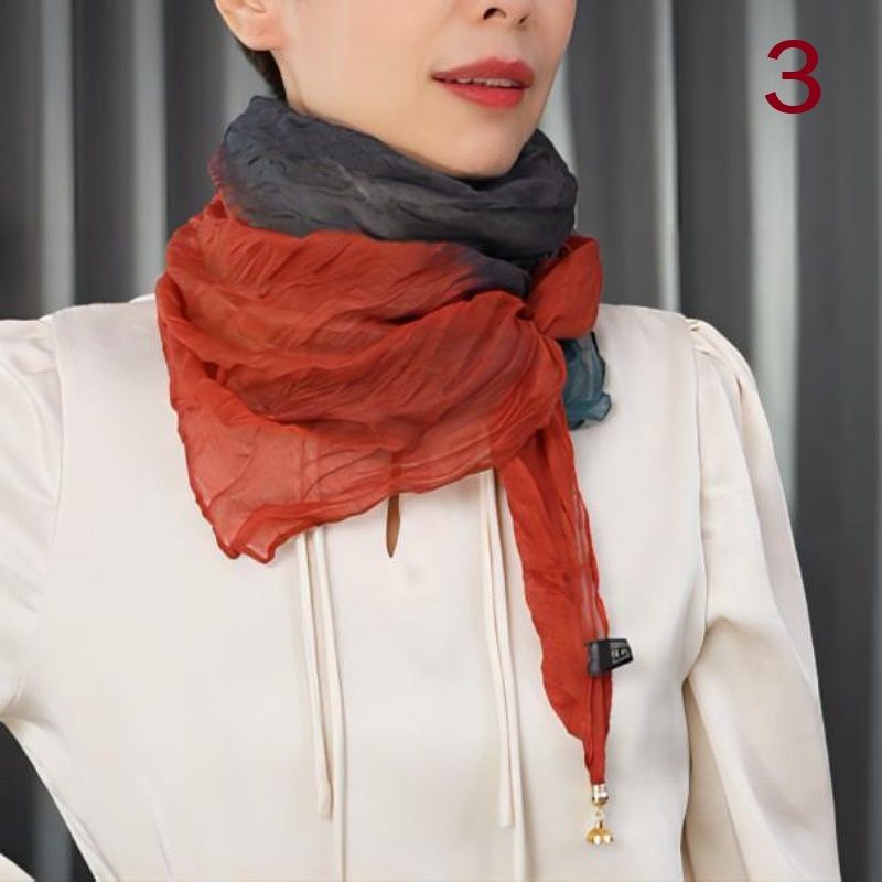 スカーフ プリーツ加工エレガントスカーフ