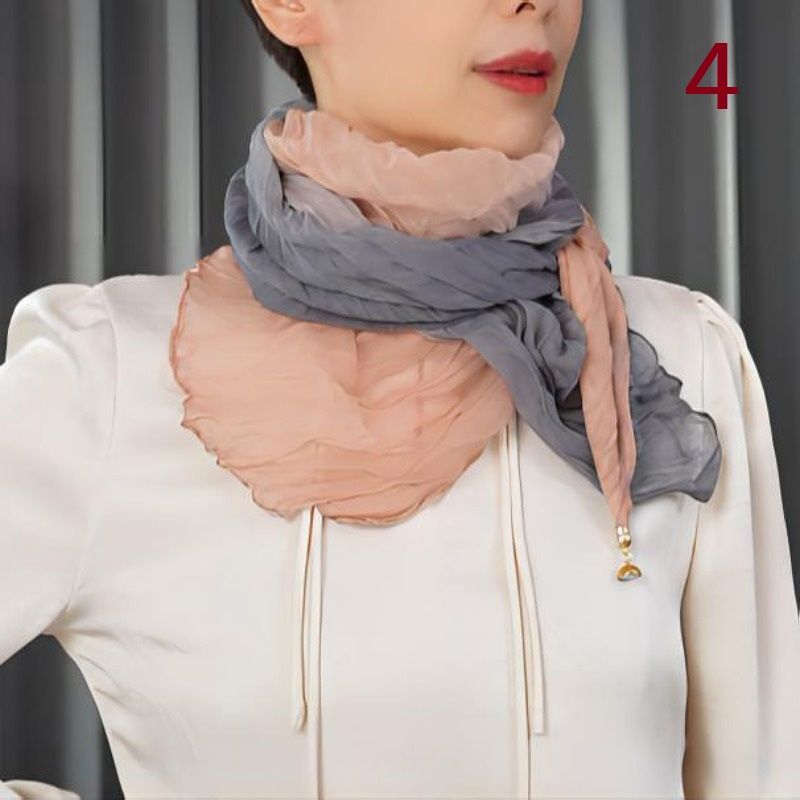 スカーフ プリーツ加工エレガントスカーフ