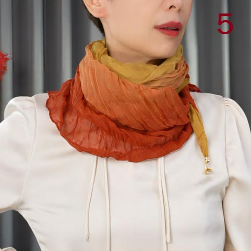 スカーフ プリーツ加工エレガントスカーフ