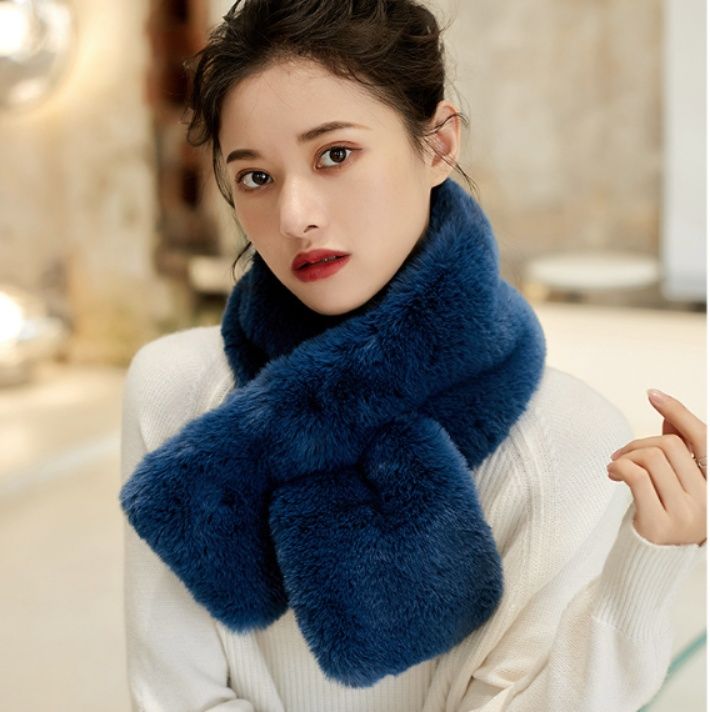 スカーフ ふんわり柔らかスカーフ巻き付けタイプ　ファー