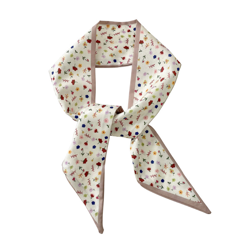 スカーフ 幾何学模様とハート柄の細長スカーフ