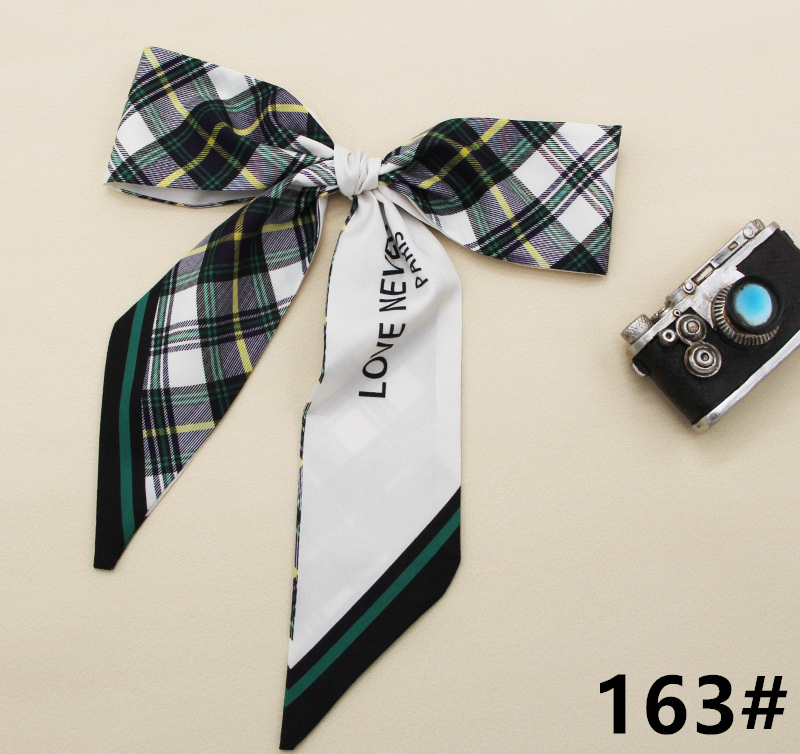 スカーフ チェック柄細スカーフ バッグ用ツイリー
