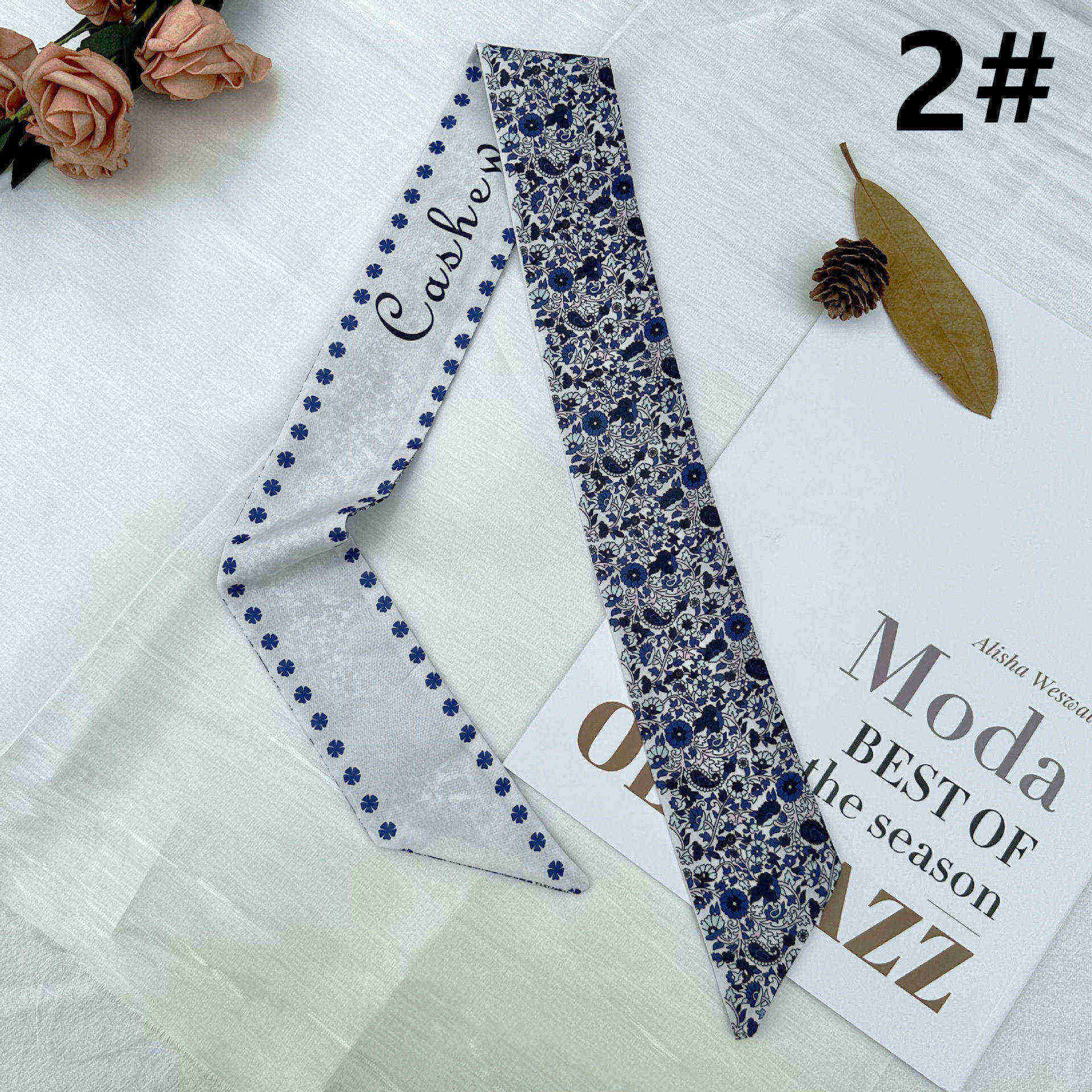 スカーフ 花柄細スカーフ ツイリー風ネッカチーフ バッグ飾り