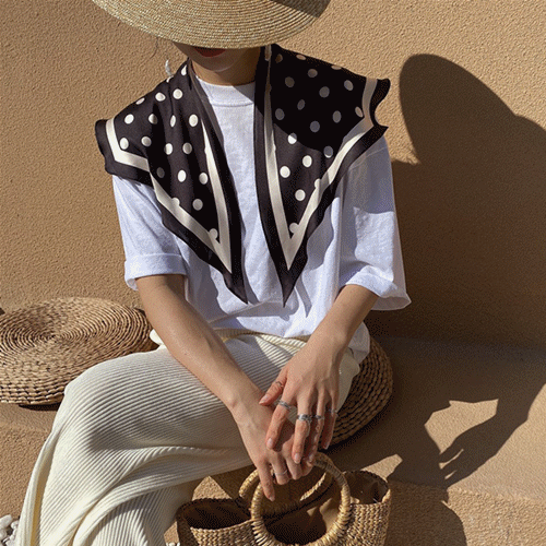 スカーフ 水玉柄プリントスカーフ 春夏ショール 韓国風ケープ