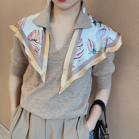 スカーフ 花柄プリントスカーフ シルク風ショール 春夏用