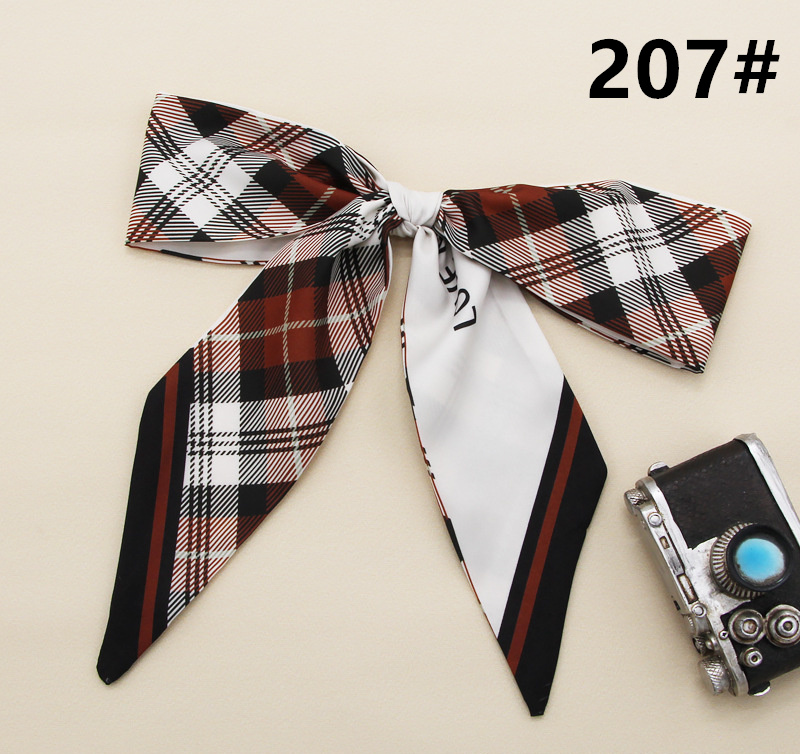 スカーフ チェック柄細スカーフ バッグ用ツイリー