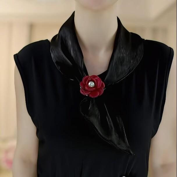 スカーフ 真珠薔薇の優美スカーフ
