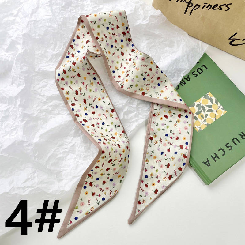 スカーフ 幾何学模様とハート柄の細長スカーフ