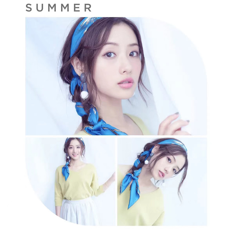スカーフ 優美な絹模様ヘアスカーフ