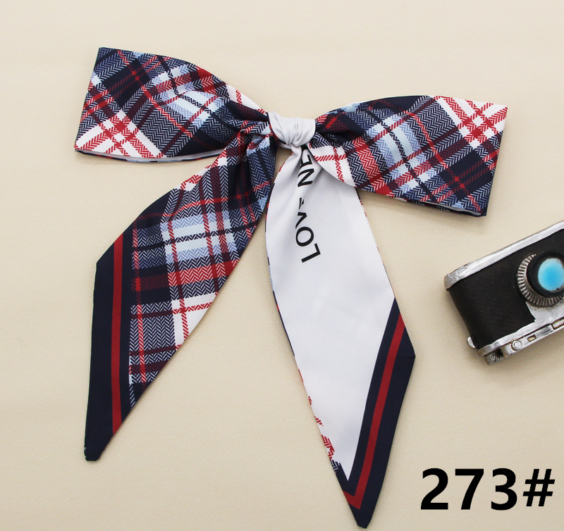 スカーフ チェック柄細スカーフ バッグ用ツイリー