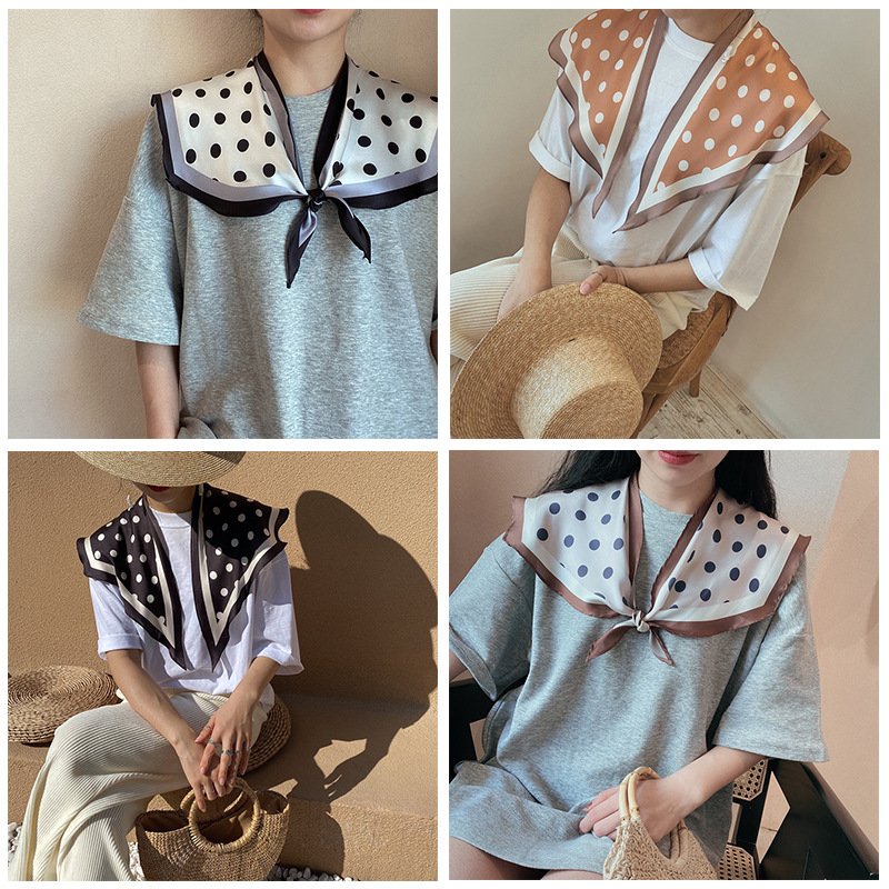 スカーフ 水玉柄プリントスカーフ 春夏ショール 韓国風ケープ