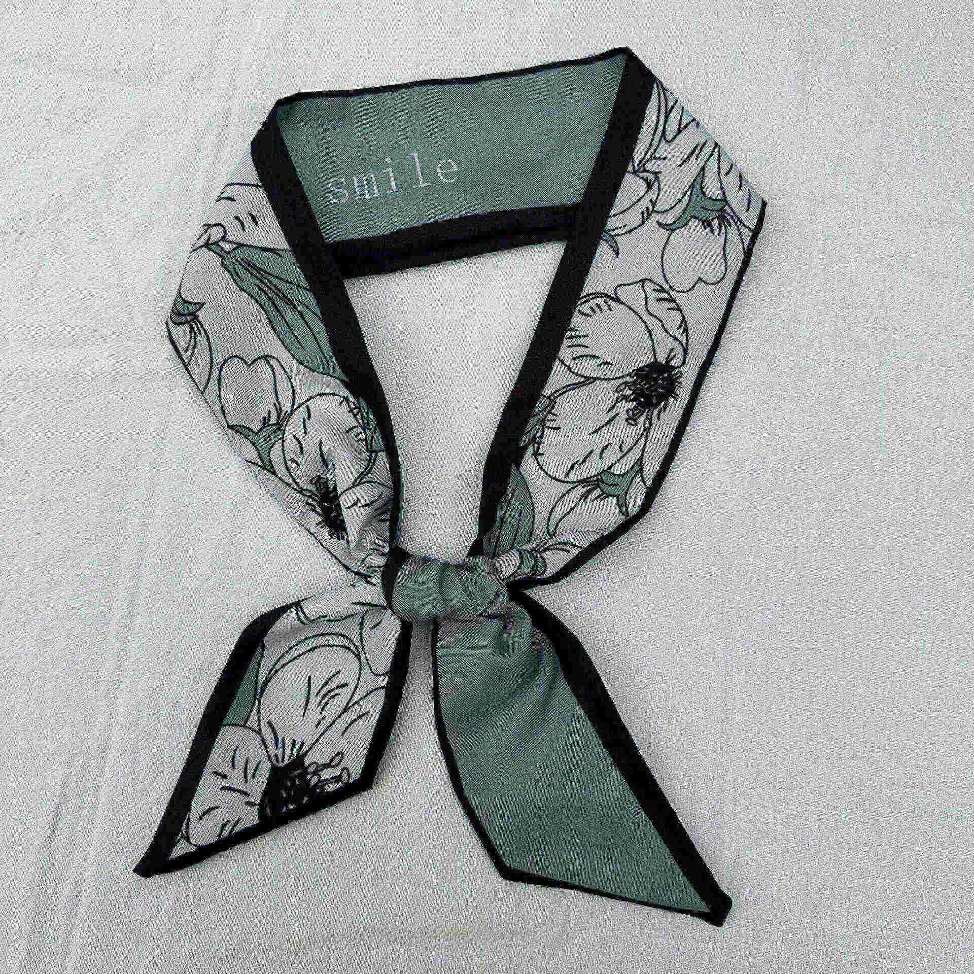 スカーフ 花柄細スカーフ ツイリー風ネッカチーフ バッグ飾り