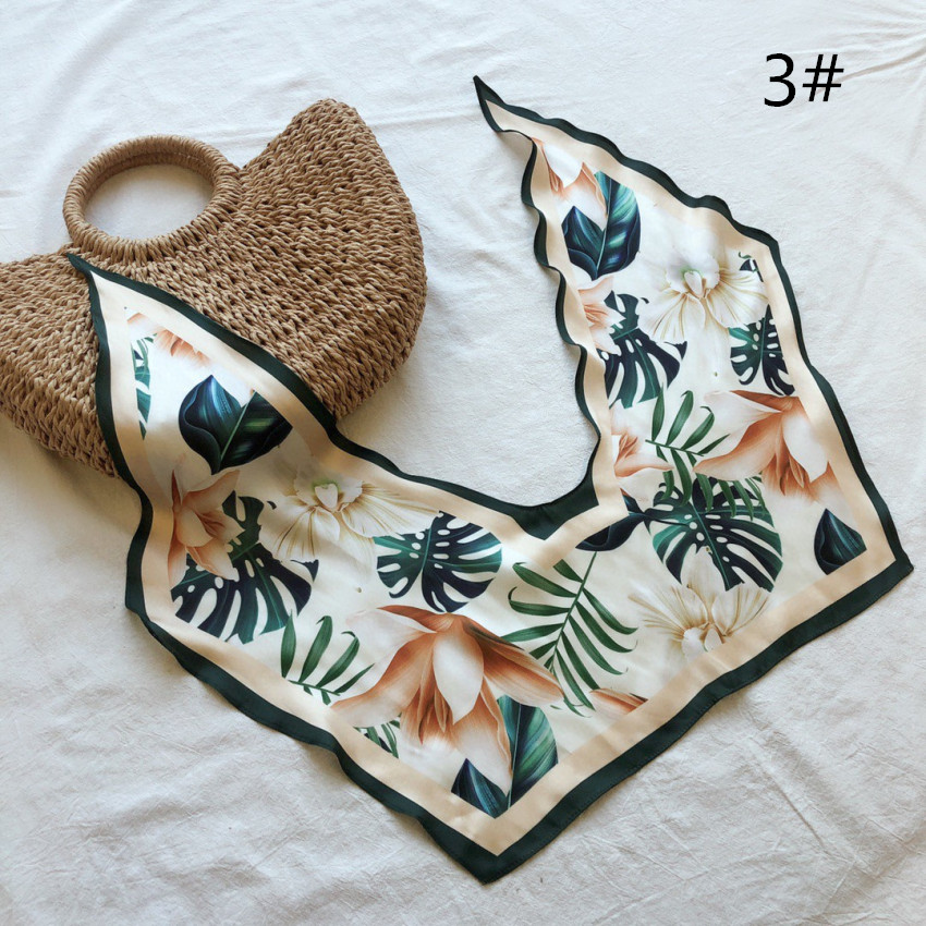 スカーフ 花柄プリントスカーフ シルク風ショール 春夏用