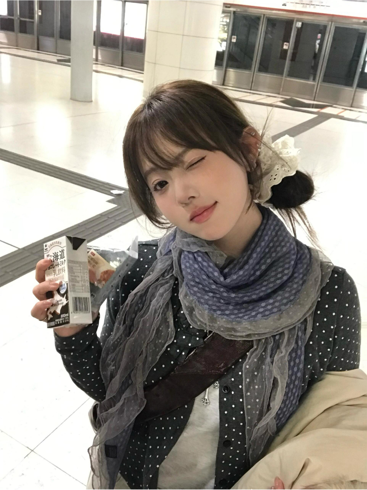スカーフ 透かし織り水玉模様スカーフ
