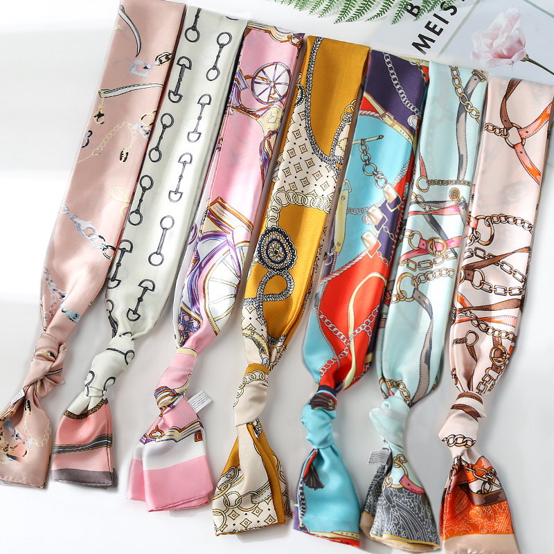 スカーフ 千鳥格子柄シルクスカーフ