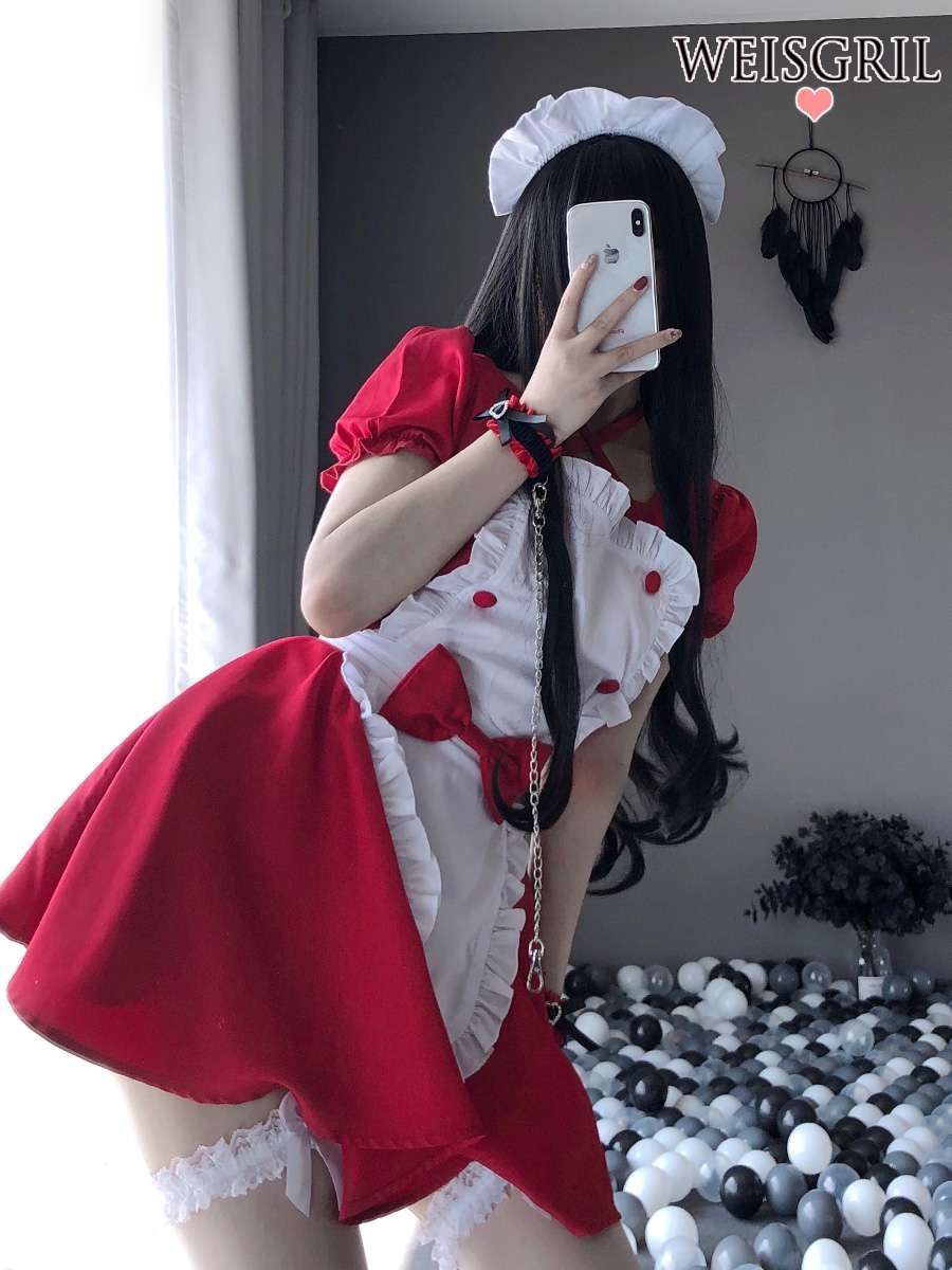 メイド服 フリルたっぷりメイド風ワンピース