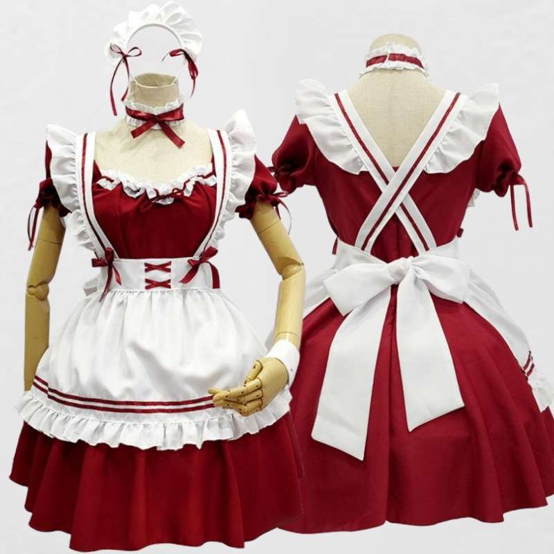 フリルたっぷりメイド服セット