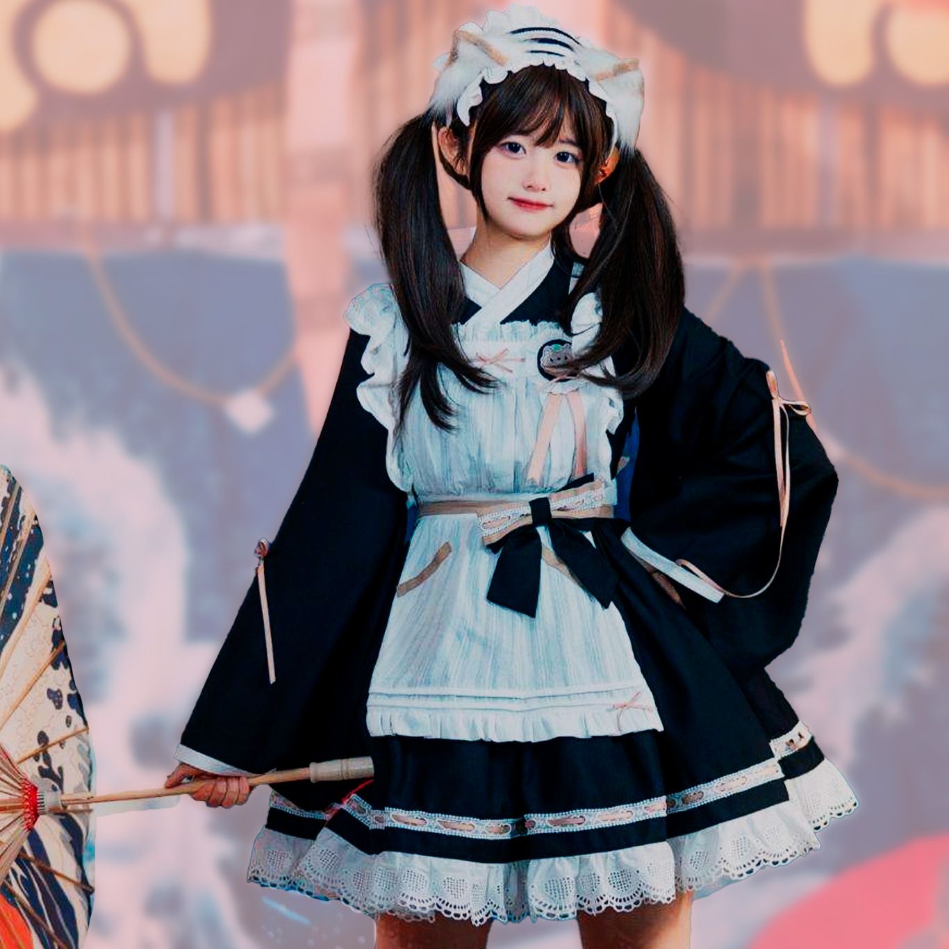 メイド服 和洋折衷メイド風ワンピース
