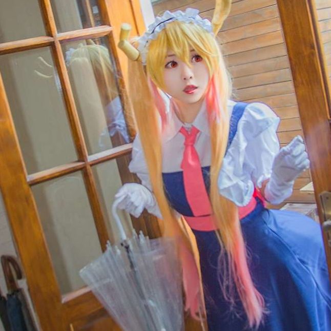 メイド服 メイドカフェ制服 フリル付きエプロンドレス