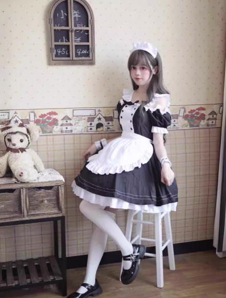 フリルたっぷりメイド服セット