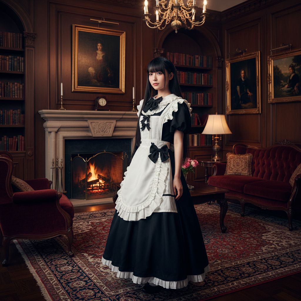 フレンチメイド服 ワンピース 黒白 フリル コスプレ衣装